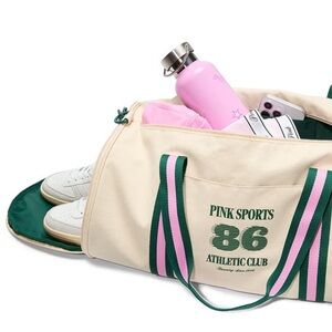 PINK Victoria's Secret Athletic Club Canvas Travel Duffel Bag Tote